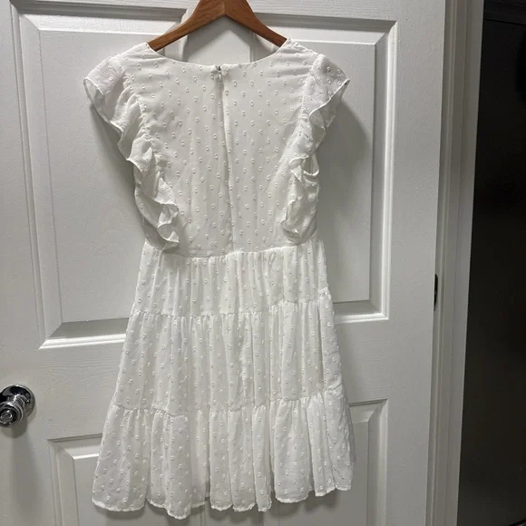 Lulu's Elegant White Textured Dress - Picture 4 of 5